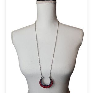 Beaded Crecent Necklace Statement Jewelry